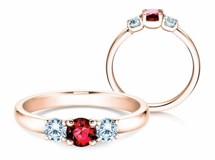 Farbsteinring Vivid Petite in Roségold