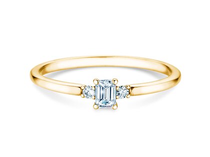 Diamantring Vivid Petite Emerald Cut in Gelbgold
