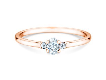 Diamantring Vivid Petite Oval Cut in Roségold