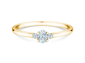 Diamantring Vivid Petite Oval Cut in Gelbgold