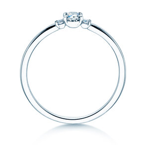 Diamantring Vivid Petite Oval Cut in Platin