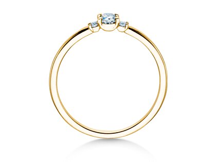 Diamantring Vivid Petite Oval Cut in Gelbgold