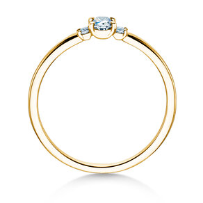 Diamantring Vivid Petite Oval Cut in Gelbgold