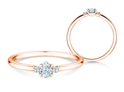 Diamantring Vivid Petite Oval Cut in Roségold