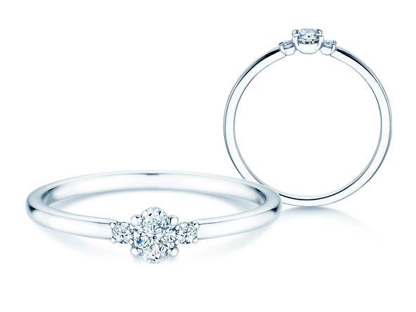 Diamantring Vivid Petite Oval Cut in Platin
