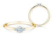 Diamantring Vivid Petite Oval Cut in Gelbgold