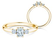 Diamantring Vivid Petite Oval Cut in Gelbgold