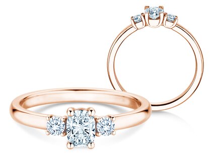 Diamantring Vivid Petite Oval Cut in Roségold