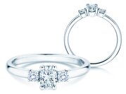 Diamantring Vivid Petite Oval Cut in Weißgold