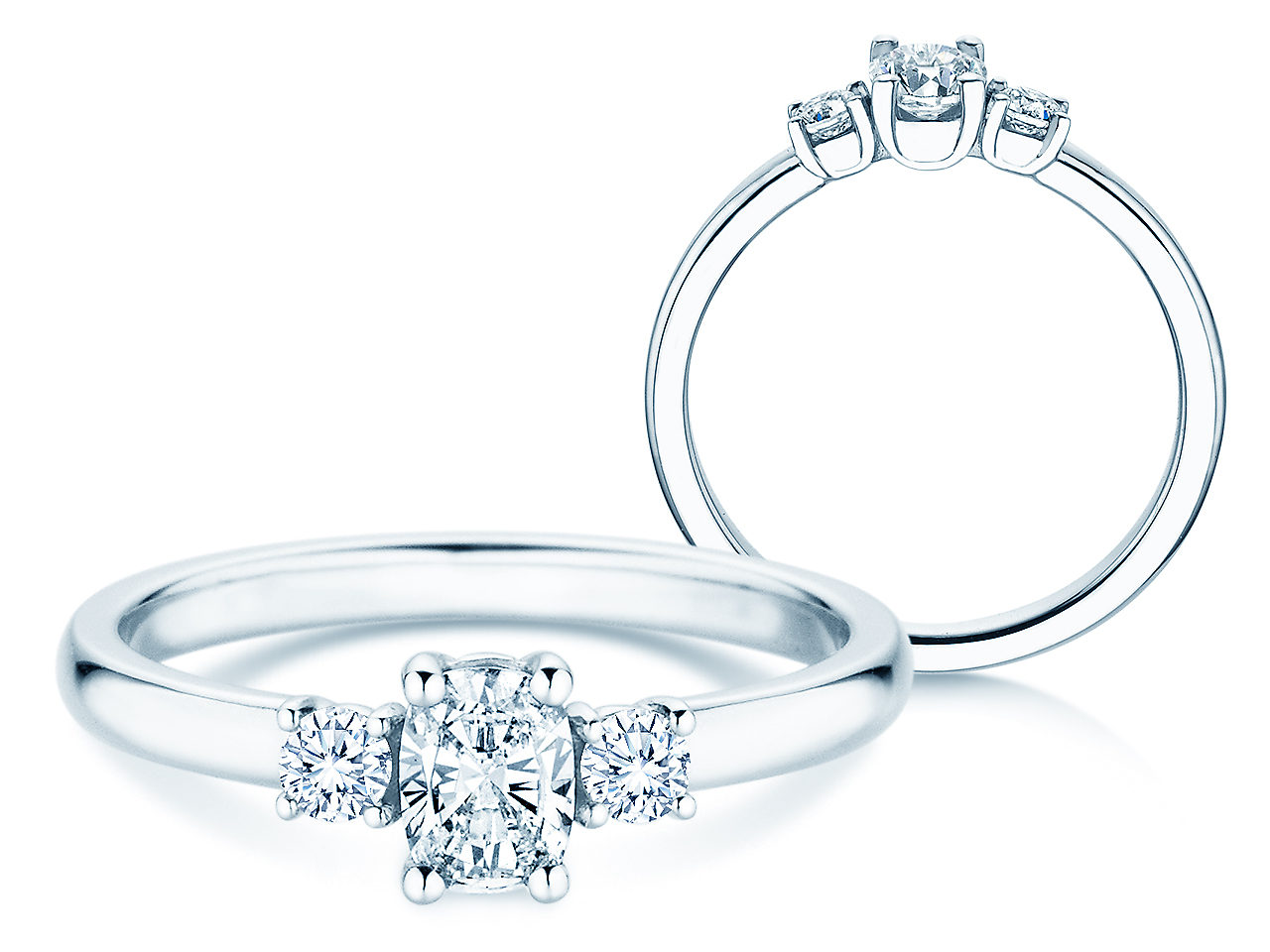 Diamantring Vivid Petite Oval Cut in Platin