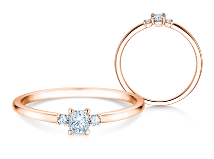 Diamantring Vivid Petite Radiant Cut in Roségold