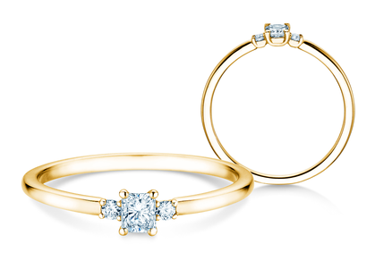 Diamantring Vivid Petite Radiant Cut in Gelbgold