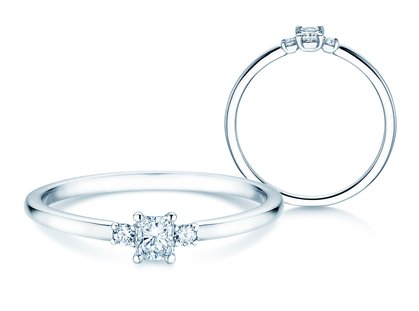 Diamantring Vivid Petite Radiant Cut in Platin