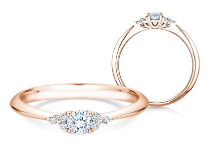 Diamantring Vivid Diamond in 14K Roségold mit Diamanten 0,21ct G/SI