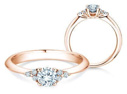 Diamantring Vivid Diamond in 9K Roségold mit Diamanten 0,59ct G/SI
