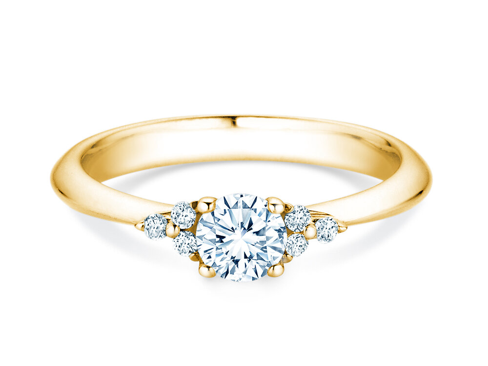 Ring Vivid Diamond in 9K Gelbgold mit Labordiamanten 0,87ct E/VS