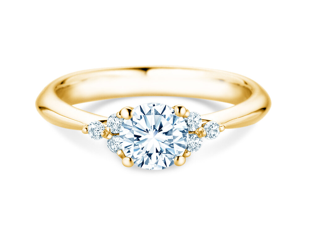 Ring Vivid Diamond in 9K Gelbgold mit Labordiamanten 1,18ct E/VS