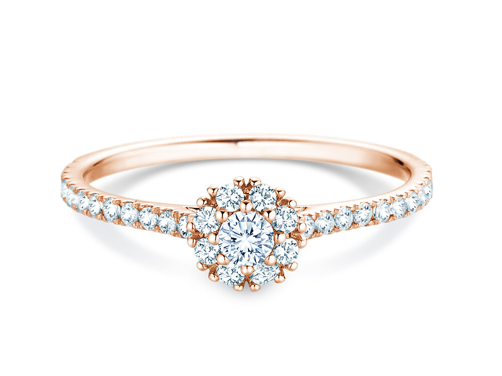 Diamantring Bloom Pavé in 14K Roségold mit Diamanten 0,46ct G/SI