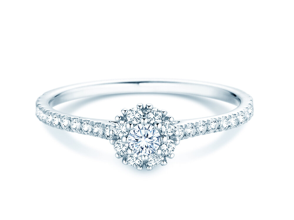Diamantring Bloom Pavé in 14K Weißgold mit Diamanten 0,46ct G/SI