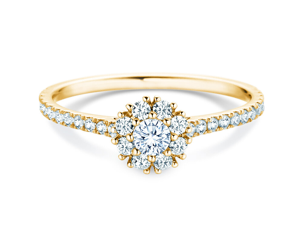 Diamantring Bloom Pavé in 18K Gelbgold mit Diamanten 0,55ct G/SI