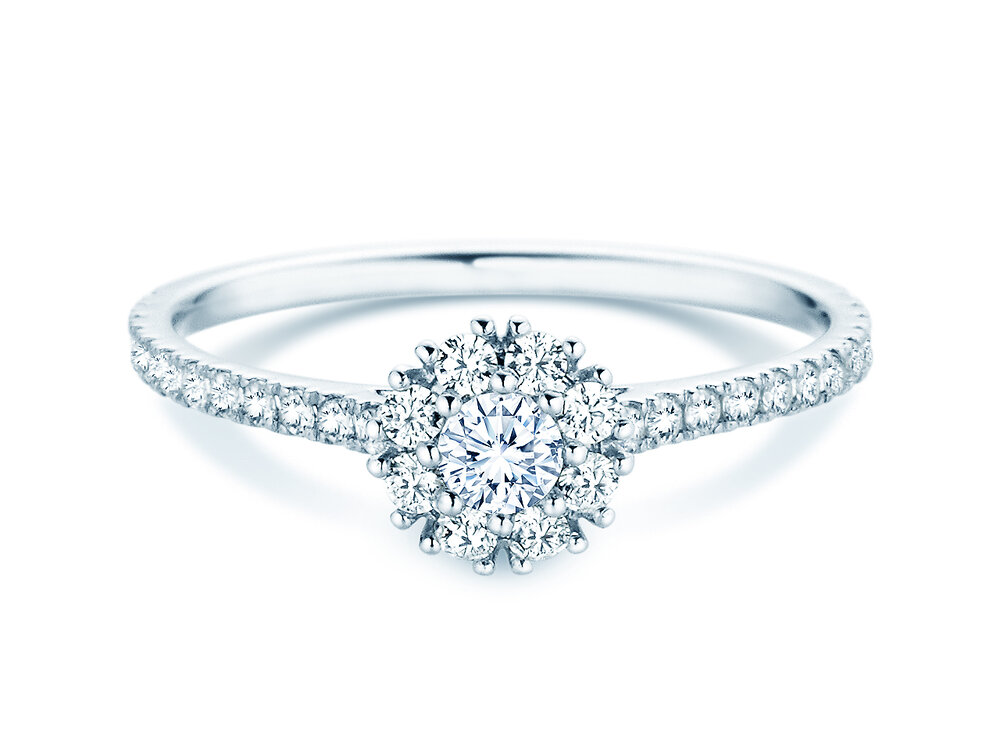 Diamantring Bloom Pavé in 14K Weißgold mit Diamanten 0,55ct G/SI