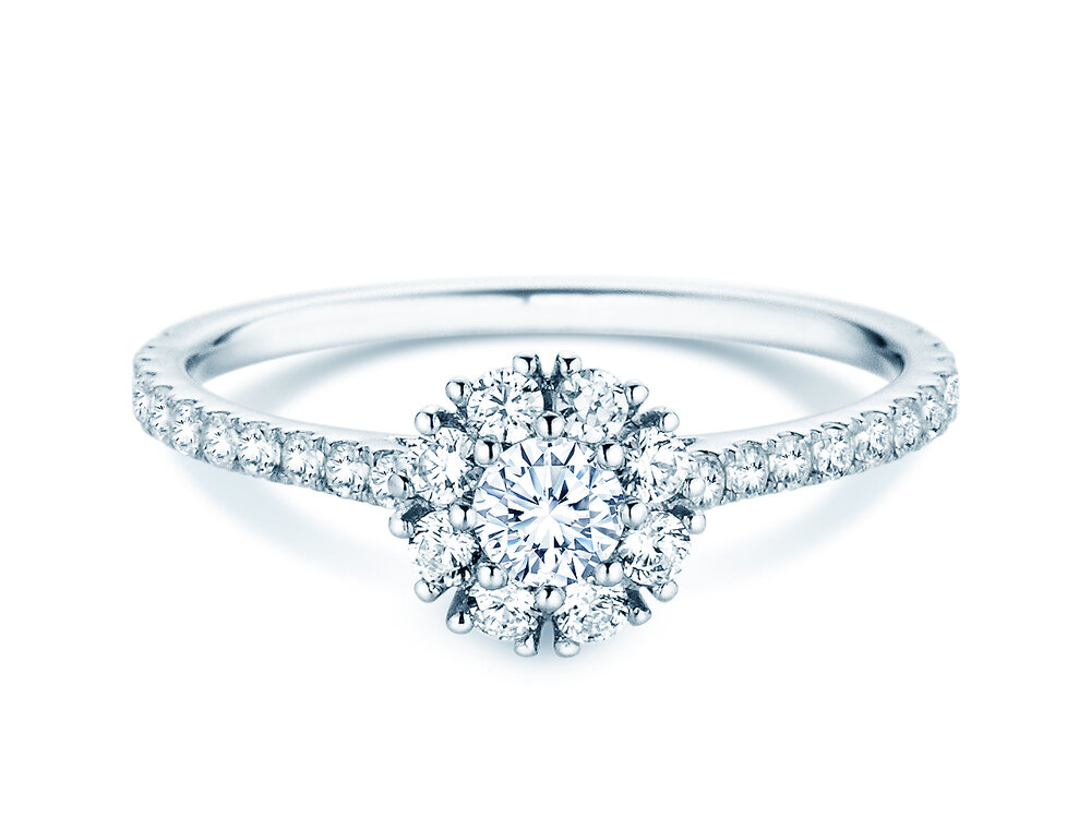 Diamantring Bloom Pavé in Platin 950/- mit Diamanten 0,70ct G/SI