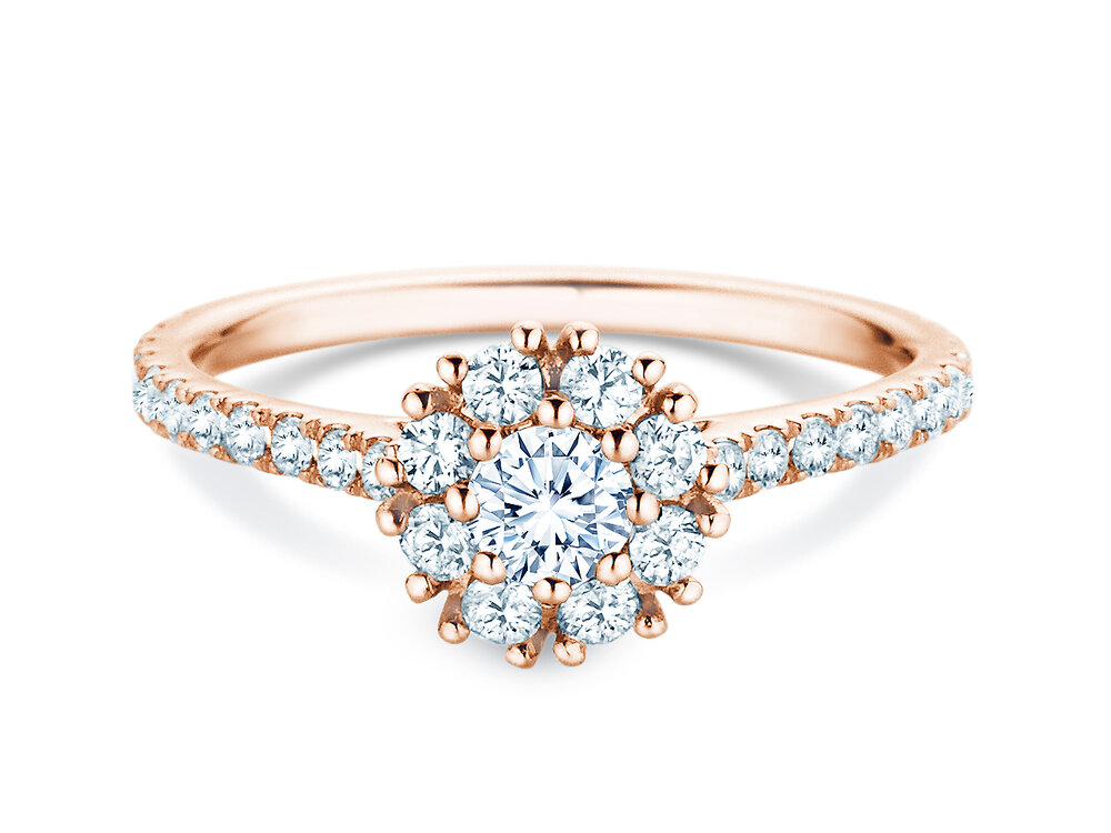 Diamantring Bloom Pavé in 18K Roségold mit Diamanten 0,82ct G/SI