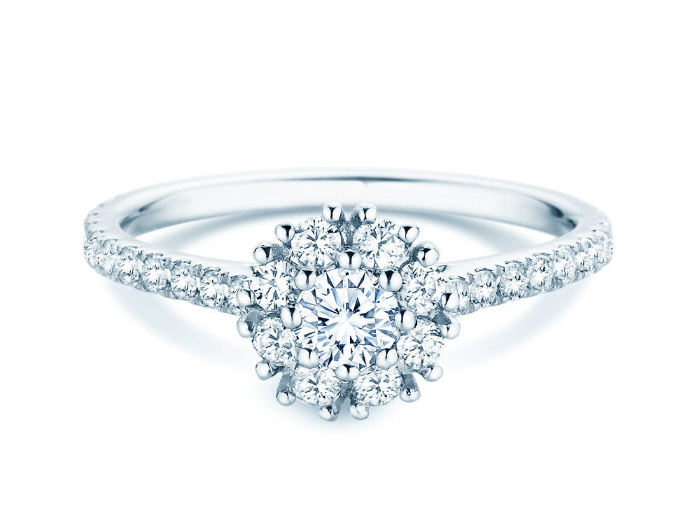 Diamantring Bloom Pavé in 14K Weißgold mit Diamanten 0,82ct G/SI