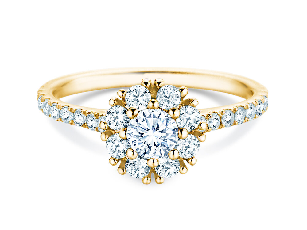 Diamantring Bloom Pavé in 14K Gelbgold mit Diamanten 0,94ct G/SI