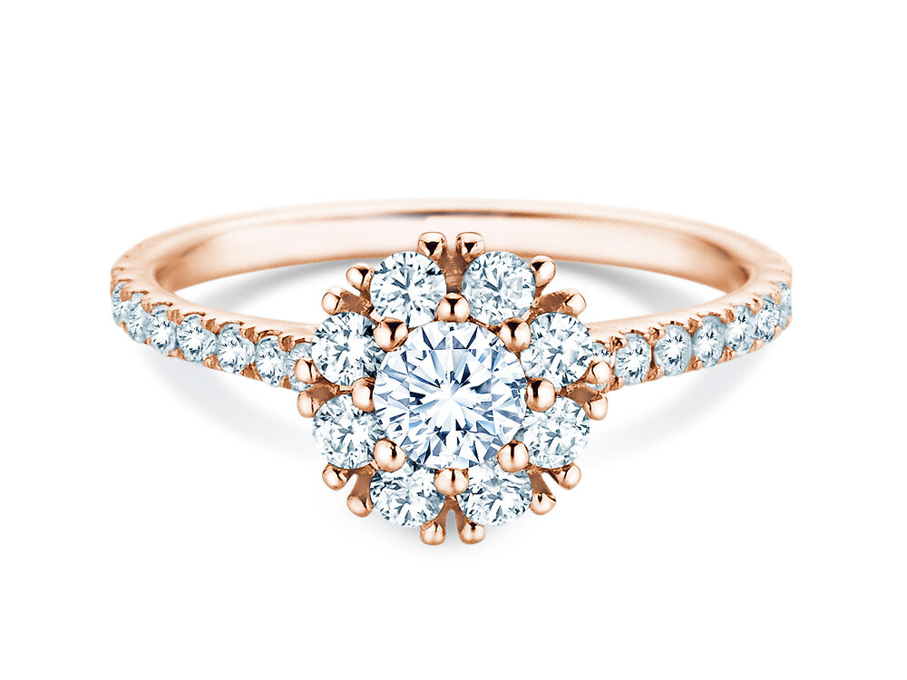 Diamantring Bloom Pavé in 14K Roségold mit Diamanten 0,94ct G/SI