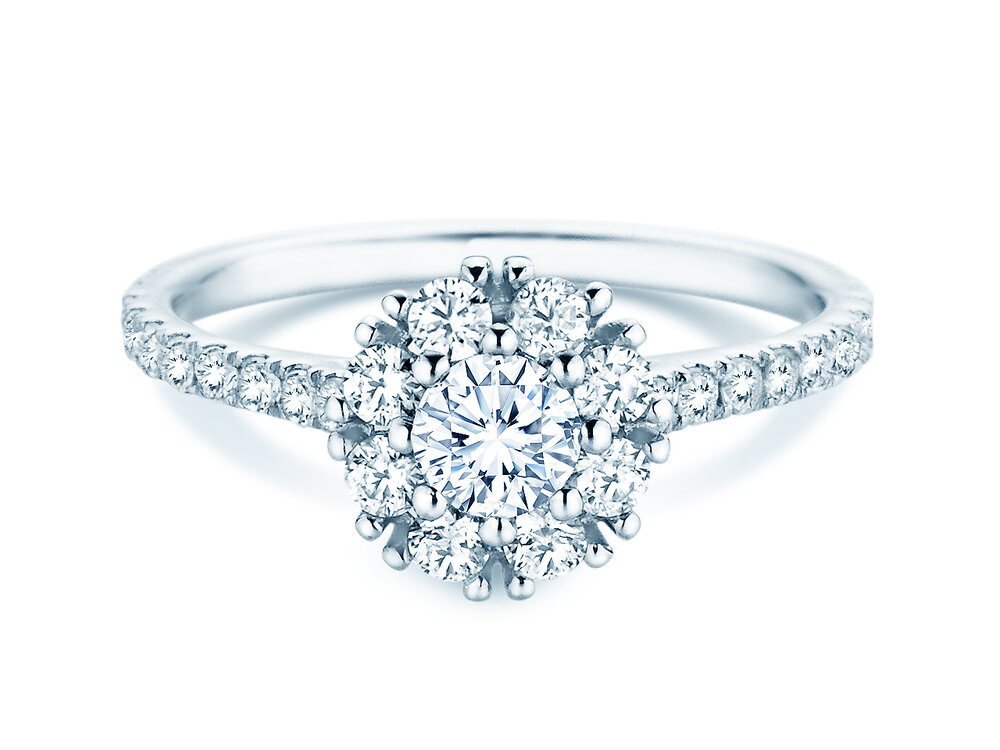 Diamantring Bloom Pavé in 14K Weißgold mit Diamanten 0,94ct G/SI
