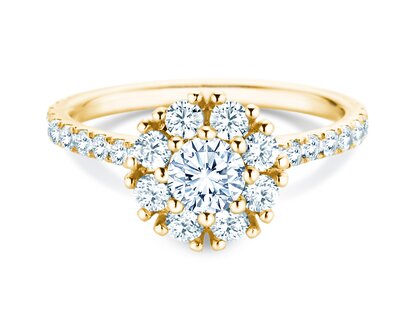 Diamantring Bloom Pavé in Gelbgold