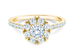 Diamantring Bloom Pavé in Gelbgold