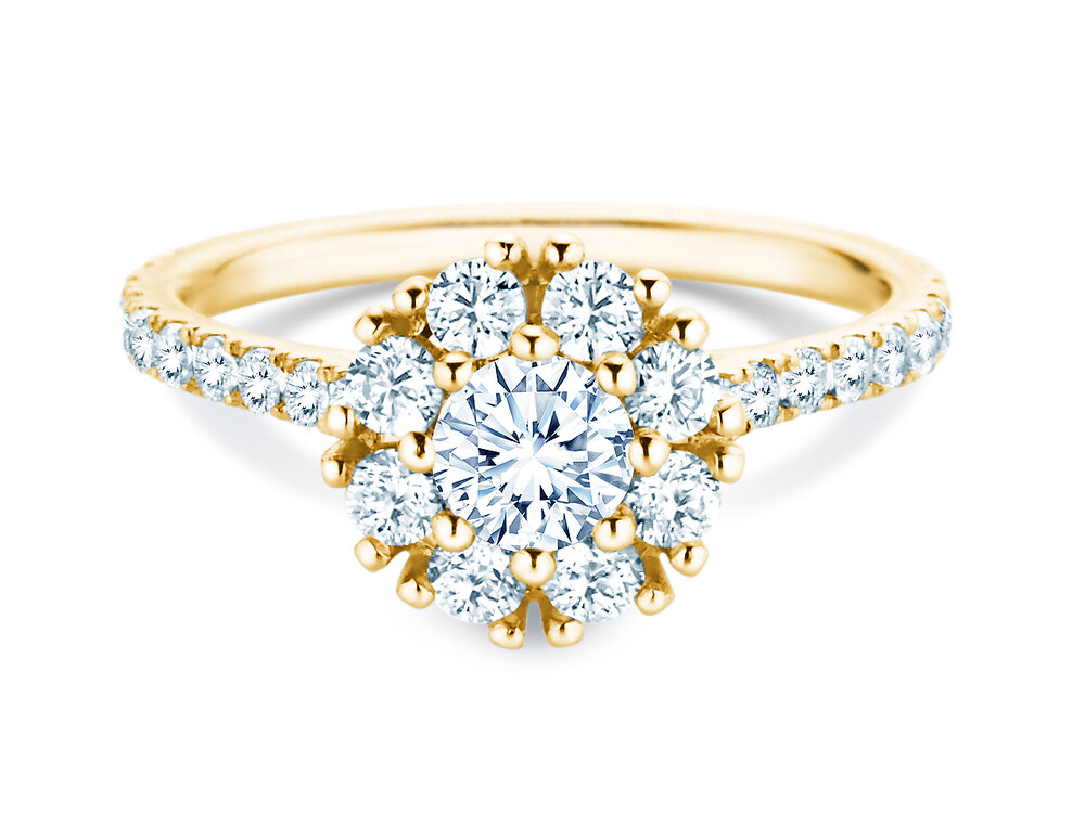 Diamantring Bloom Pavé in 18K Gelbgold mit Diamanten 1,30ct G/SI