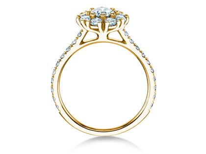 Diamantring Bloom Pavé in Gelbgold