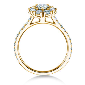 Diamantring Bloom Pavé in Gelbgold