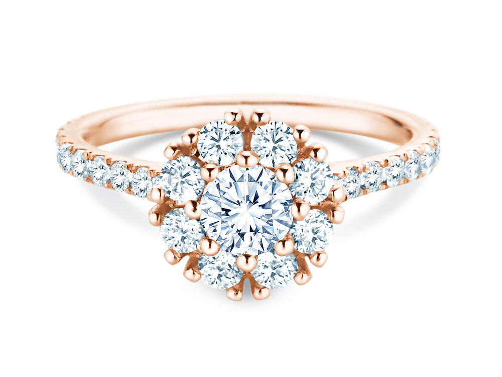 Diamantring Bloom Pavé in 14K Roségold mit Diamanten 1,30ct G/SI
