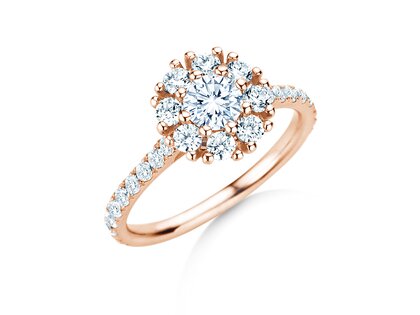 Diamantring Bloom Pavé in Roségold