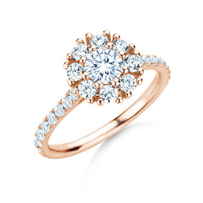Diamantring Bloom Pavé in Roségold