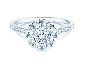Diamantring Bloom Pavé in Platin
