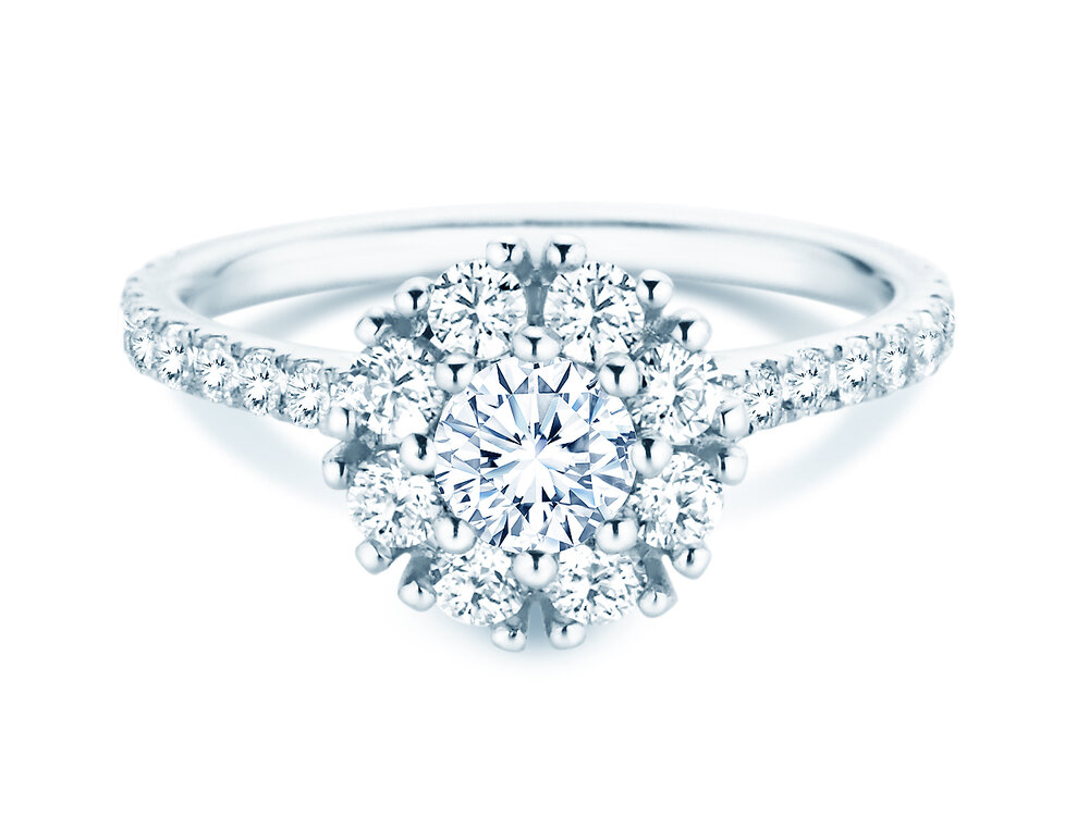 Diamantring Bloom Pavé in 18K Weißgold mit Diamanten 1,30ct G/SI