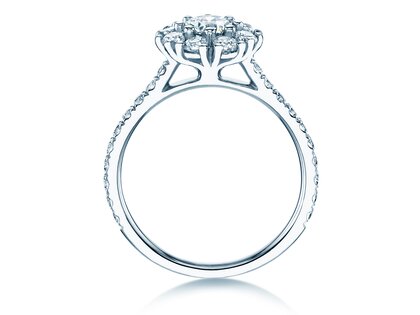 Diamantring Bloom Pavé in Platin