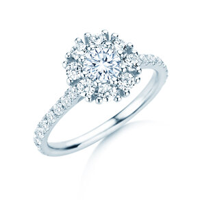 Diamantring Bloom Pavé in Platin