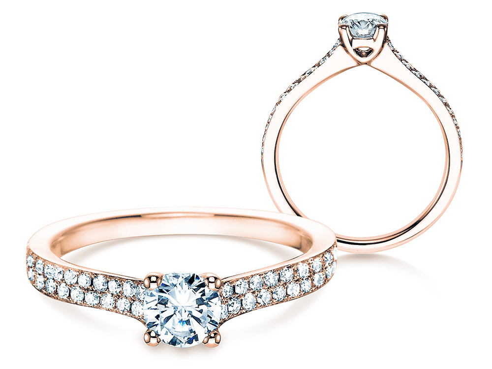 Diamantring Claire in 18K Roségold mit Diamanten 0,70ct