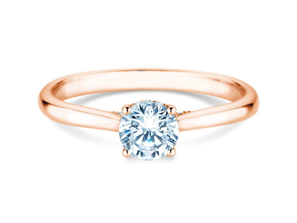 Diamantring Classic 4 Hidden Halo in 14K Roségold mit Diamanten 0,57ct G/SI