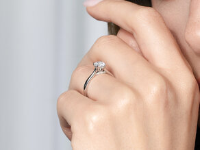 Diamantring Classic 4 Hidden Halo in Platin