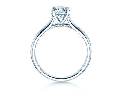Diamantring Classic 4 Hidden Halo in Platin