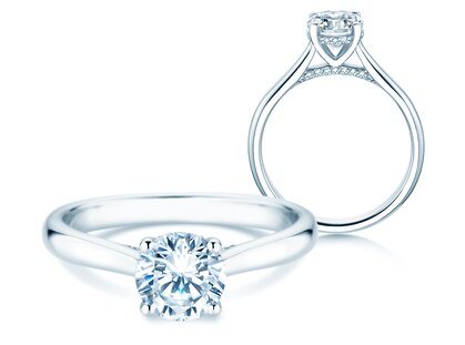 Diamantring Classic 4 Hidden Halo in Platin