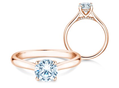 Diamantring Classic 4 Hidden Halo in Roségold