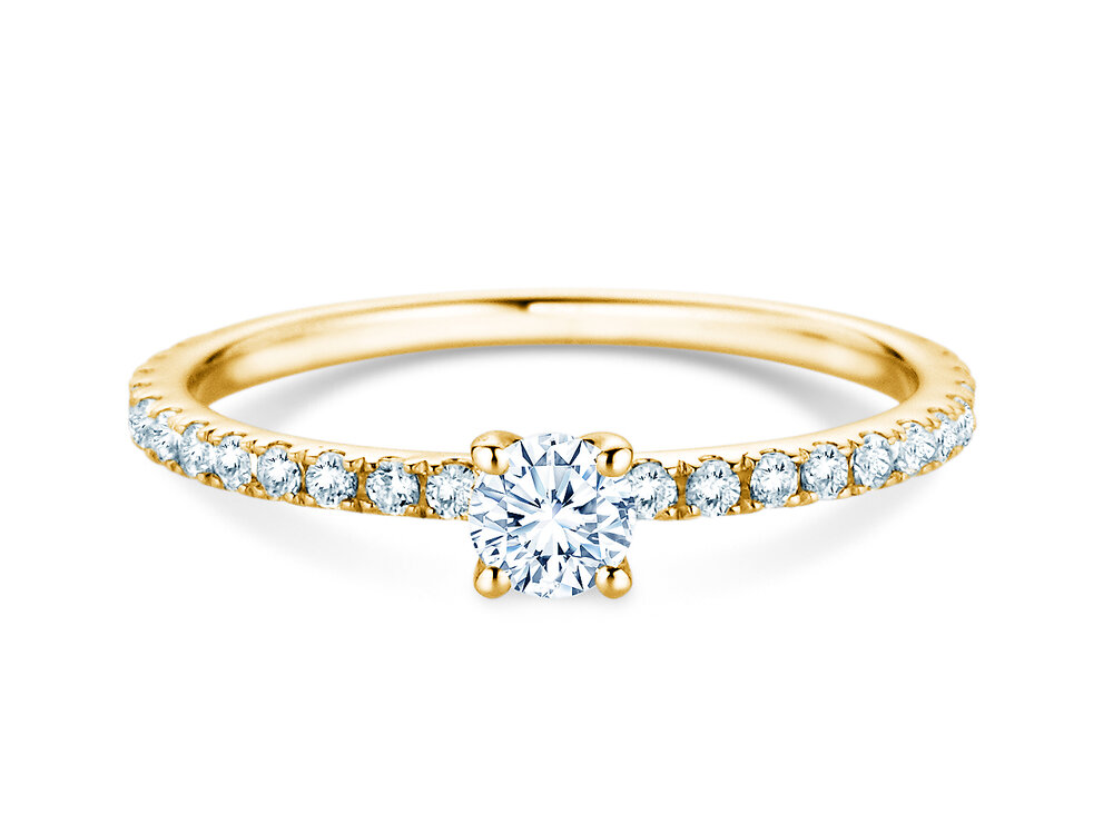 Ring Classic 4 Pavé in 14K Gelbgold mit Labordiamanten 0,56ct E/VS